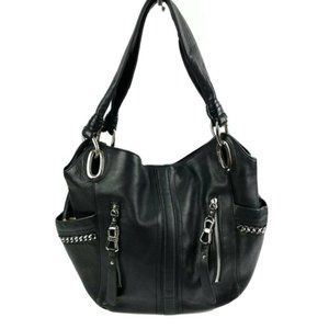 B.Makowski Alice Black Leather Shoulder Bag